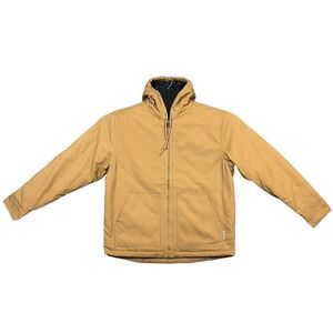 Wolverine Mens Grayson Insulated Work Jacket L Tan-Brown Canvas Full Zip Hooded